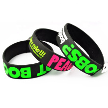 Cheap friendship red black color thick rubber oem cute fancy sport trendy bracelets for girls